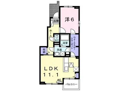 サンリットウエストE(1LDK/1階)の間取り写真