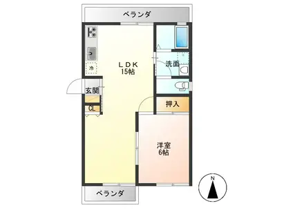 DREAM&HAPPY(1LDK/1階)の間取り写真