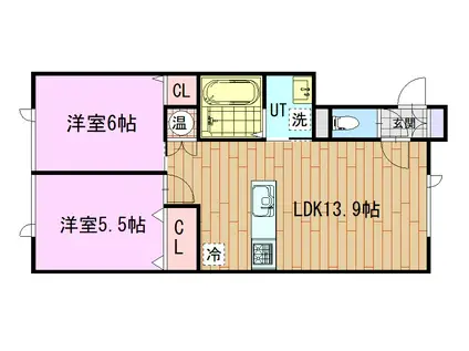 フォルティーナ ポルタ(2LDK/2階)の間取り写真