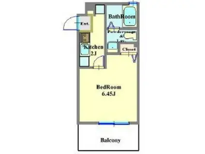 アジュール横濱(1K/2階)の間取り写真