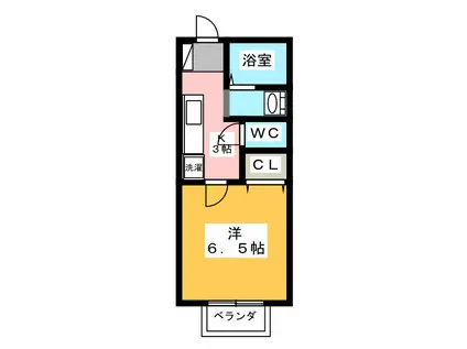 パルテネールHORIBE(1K/1階)の間取り写真