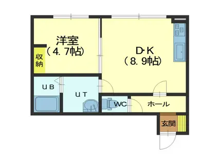 KIKI(1DK/2階)の間取り写真