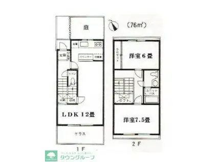 グレースヒロ(2LDK/2階)の間取り写真