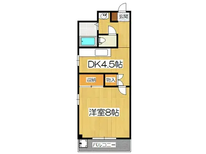 メゾンスマイル(1DK/3階)の間取り写真