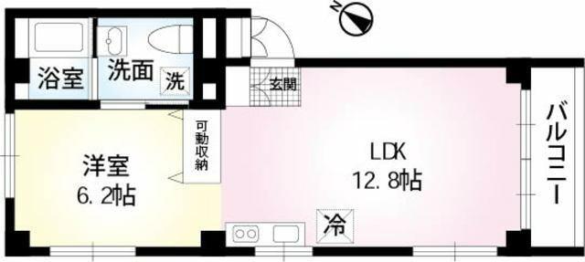 元町ハイツ(1LDK/1階)の間取り写真