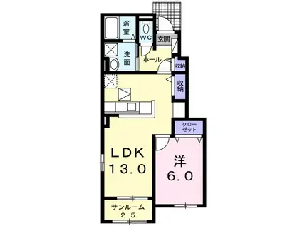 T-SQUARE 10(1LDK/1階)の間取り写真
