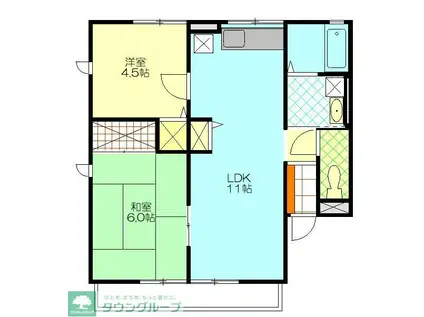 シティハイムパーシモンII(2LDK/1階)の間取り写真