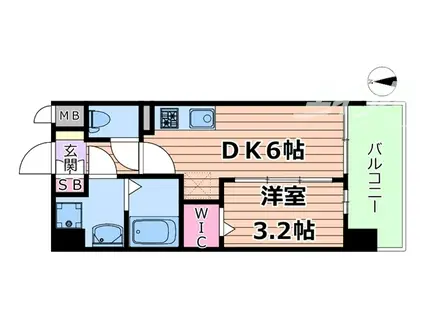 プレサンス東淀川駅前プロ―シェ(1DK/12階)の間取り写真