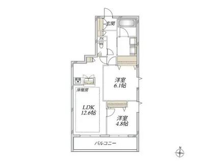 成増3丁目メゾン(2LDK/3階)の間取り写真