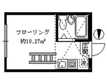 ライフピアセントラル(ワンルーム/2階)の間取り写真