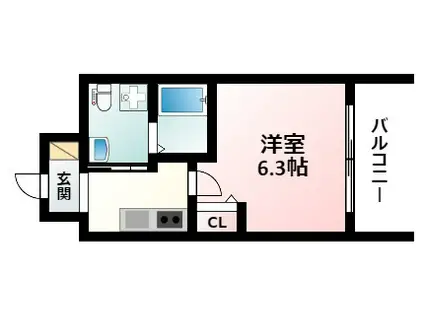 セレニテ江坂ルフレ(1K/4階)の間取り写真