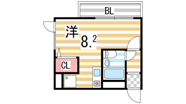 セシリア野崎(ワンルーム/1階)の間取り写真