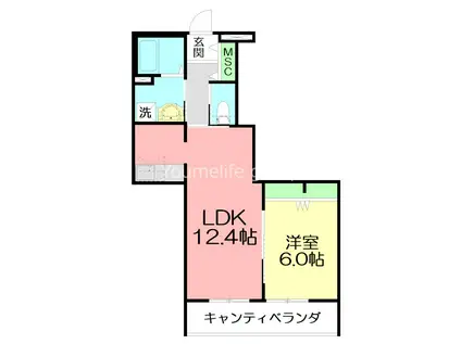 CASA栄(1LDK/3階)の間取り写真