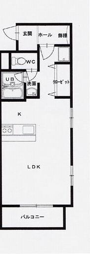 DIシバタマンションII(ワンルーム/4階)の間取り写真