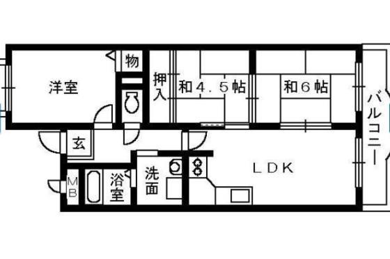 ホワイトウェル(3LDK/3階)の間取り写真