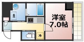 ARTIZA森ノ宮D.C(1K/2階)の間取り写真