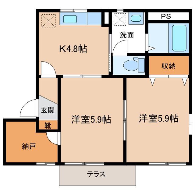 フレグランスマロニエA(2SK/1階)の間取り写真