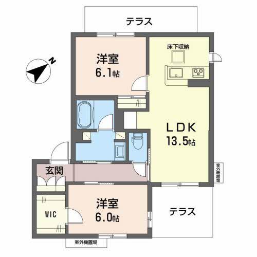 セゾン レコルト(2LDK/1階)の間取り写真