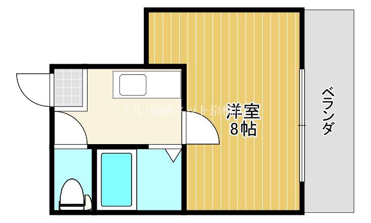 アワーズ長柄(1K/5階)の間取り写真