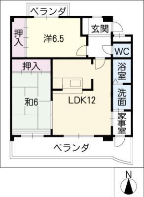 ル・レーブ貴船(2LDK/2階)の間取り写真