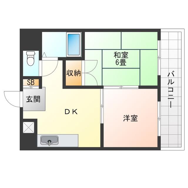 アドベ93(2DK/4階)の間取り写真