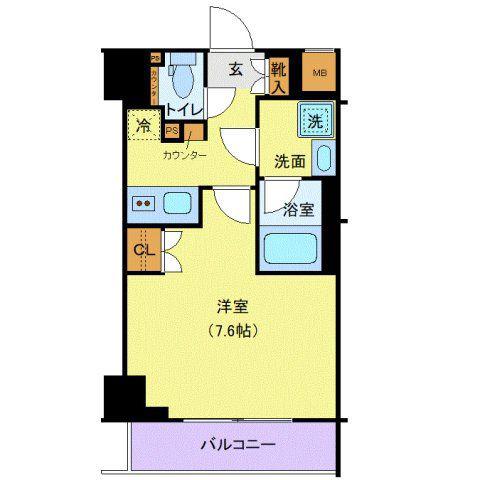 オープンブルーム東日本橋(1K/4階)の間取り写真