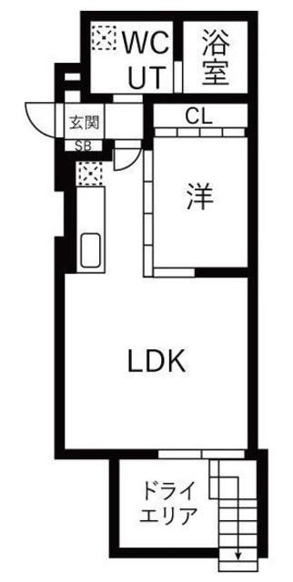 シエル中野坂上(1LDK/B1階)の間取り写真