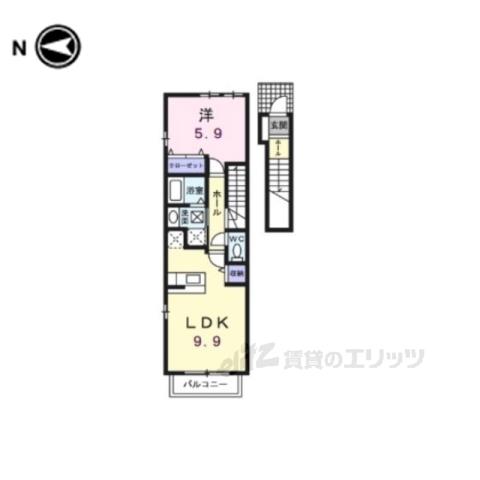 モルティ コートA(1LDK/2階)の間取り写真