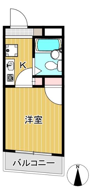 メディア武蔵関(1K/2階)の間取り写真