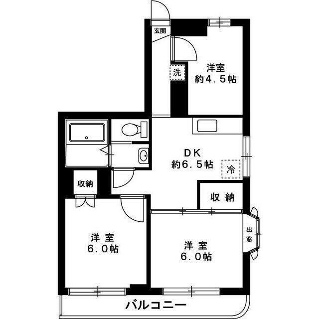 サンフラワー池上(3DK/3階)の間取り写真
