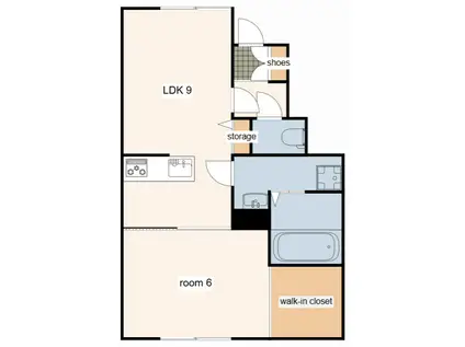 RIN BLOOM(1LDK/1階)の間取り写真