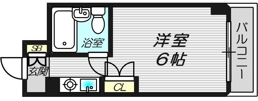 オラシオン山手(ワンルーム/2階)の間取り写真