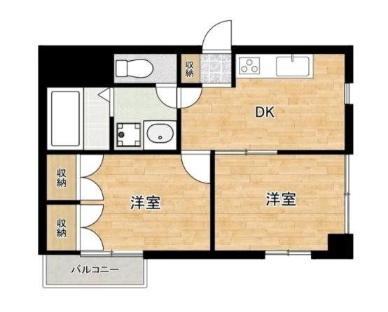 アリュール宮崎台(2DK/3階)の間取り写真