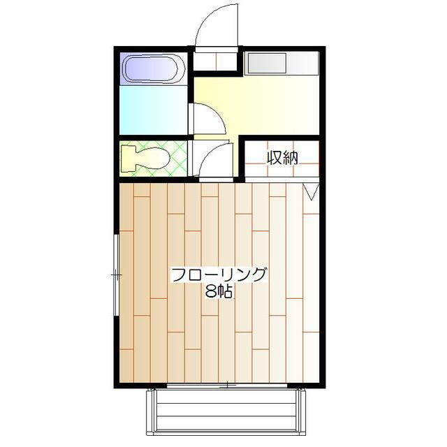 シャロムI(1K/2階)の間取り写真