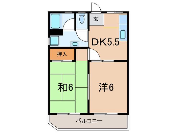 エスユーマンション(2DK/3階)の間取り写真