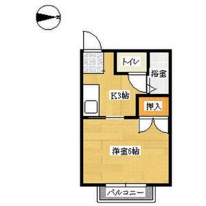 サンクレール(1K/2階)の間取り写真