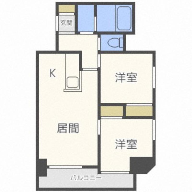 メゾン・ド・北円山(2LDK/11階)の間取り写真