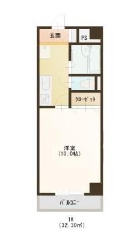 エルスタンザ河原町(1K/3階)の間取り写真