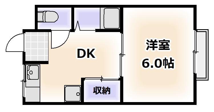 光洋マンション(1DK/4階)の間取り写真