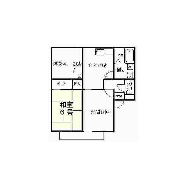 ヴァイン A(3DK/2階)の間取り写真