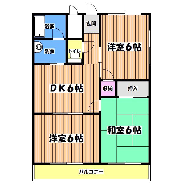 パレスコヨー(3DK/1階)の間取り写真