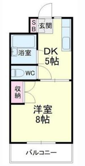 アメニティーベル(1DK/1階)の間取り写真