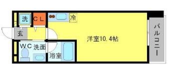 アーデン土佐堀(ワンルーム/9階)の間取り写真