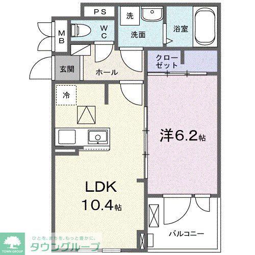 ヒカルサ大宮三橋(1LDK/1階)の間取り写真