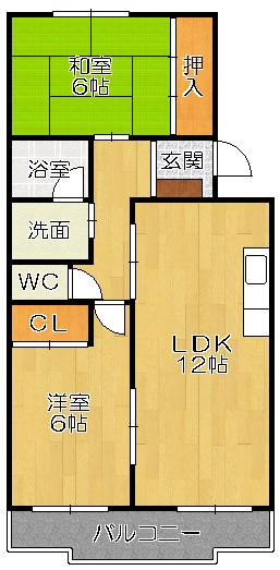 レ・セゾン菰口(2LDK/3階)の間取り写真