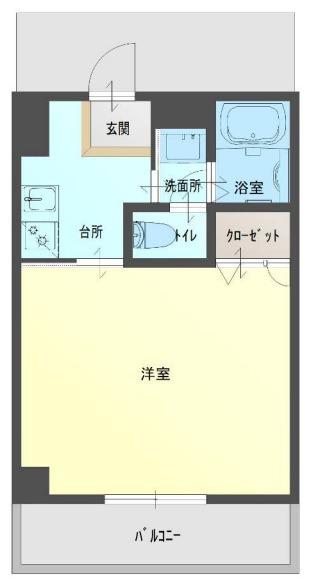 ショコラマンションII(1K/1階)の間取り写真