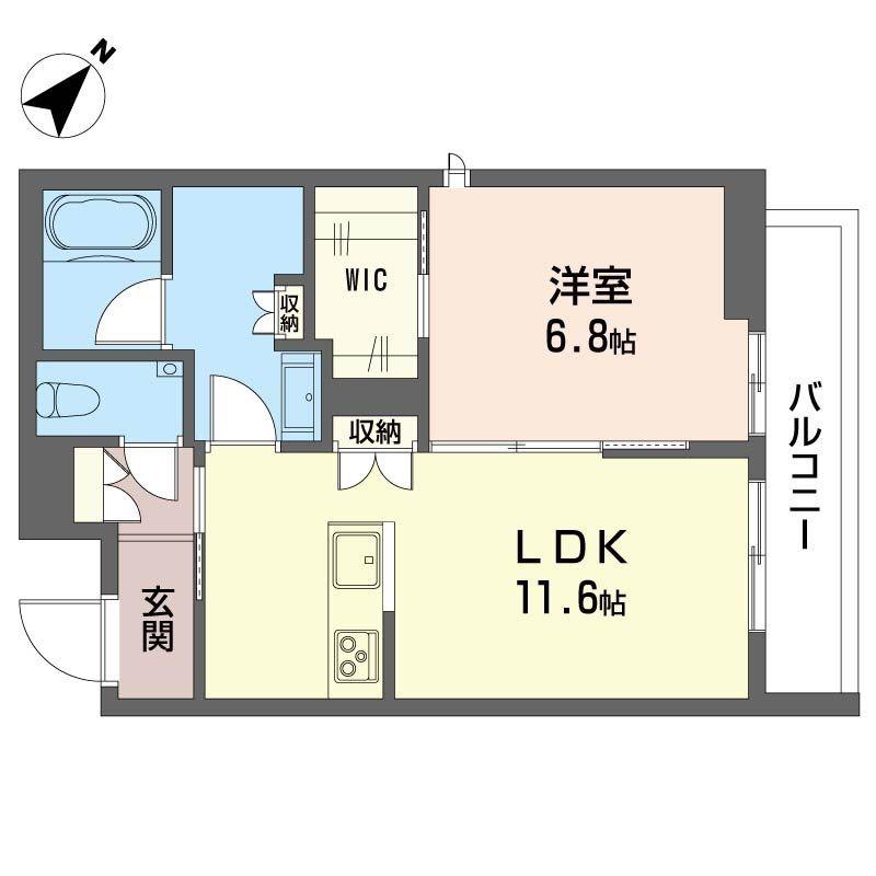 フォス 渋谷笹塚(1LDK/2階)の間取り写真