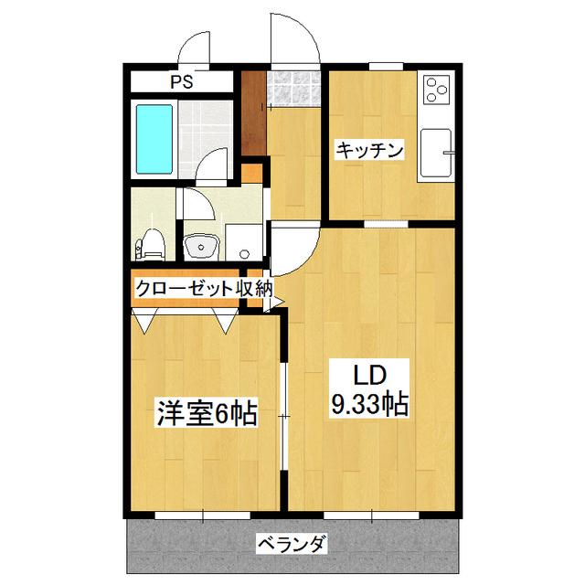 メゾンブランシェ(1LDK/2階)の間取り写真