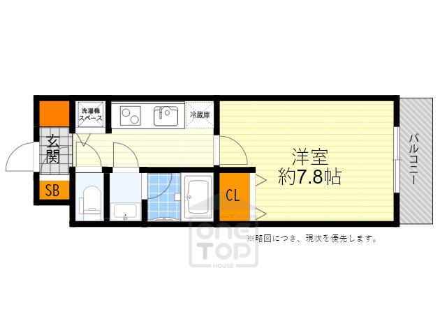 S-FORT江坂垂水町(1K/8階)の間取り写真