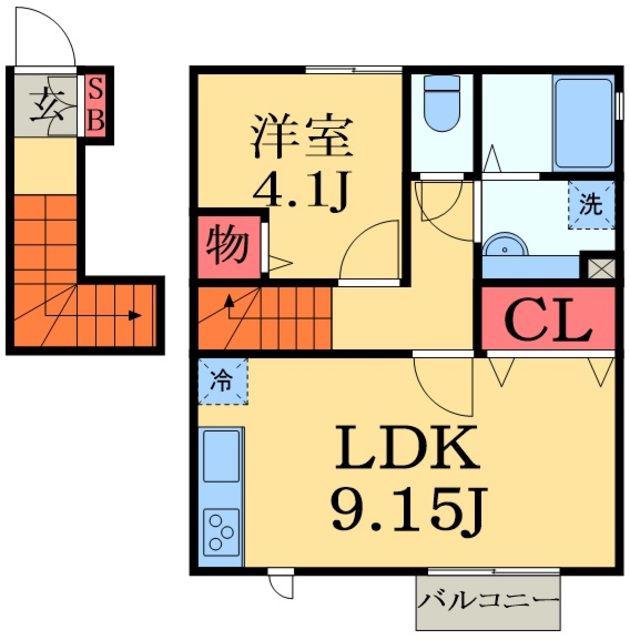 CREATION(1LDK/2階)の間取り写真